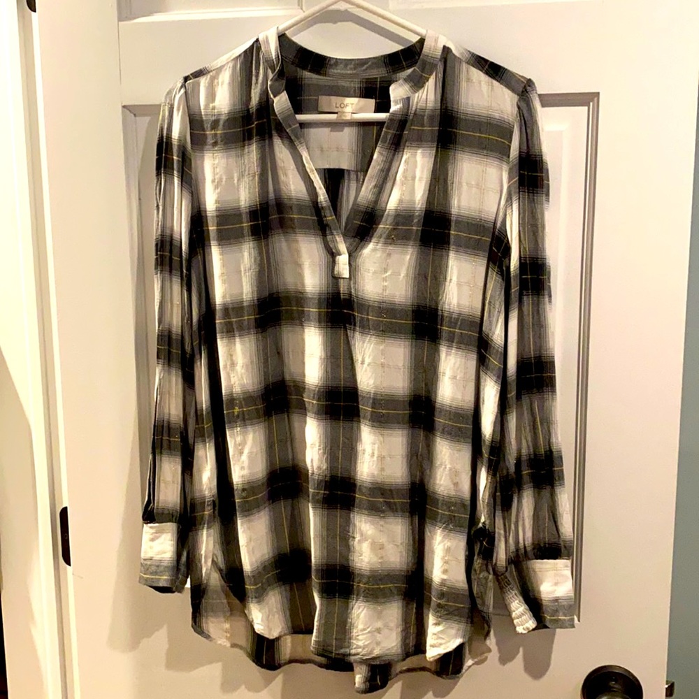 LOFT Plaid Pullover Tunic